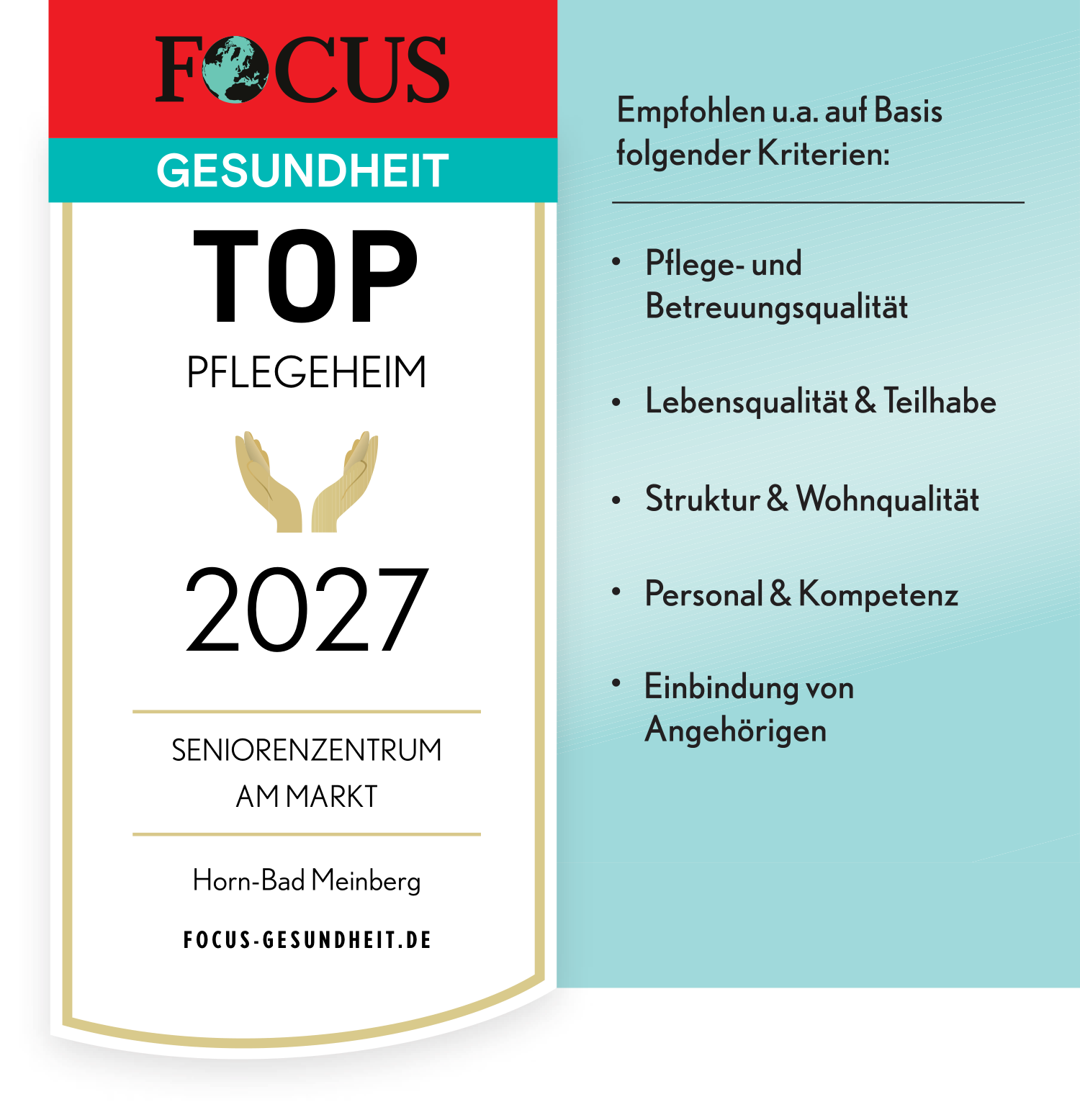 Top-Pflegeheim 2027: SeniorenZentrum am Markt